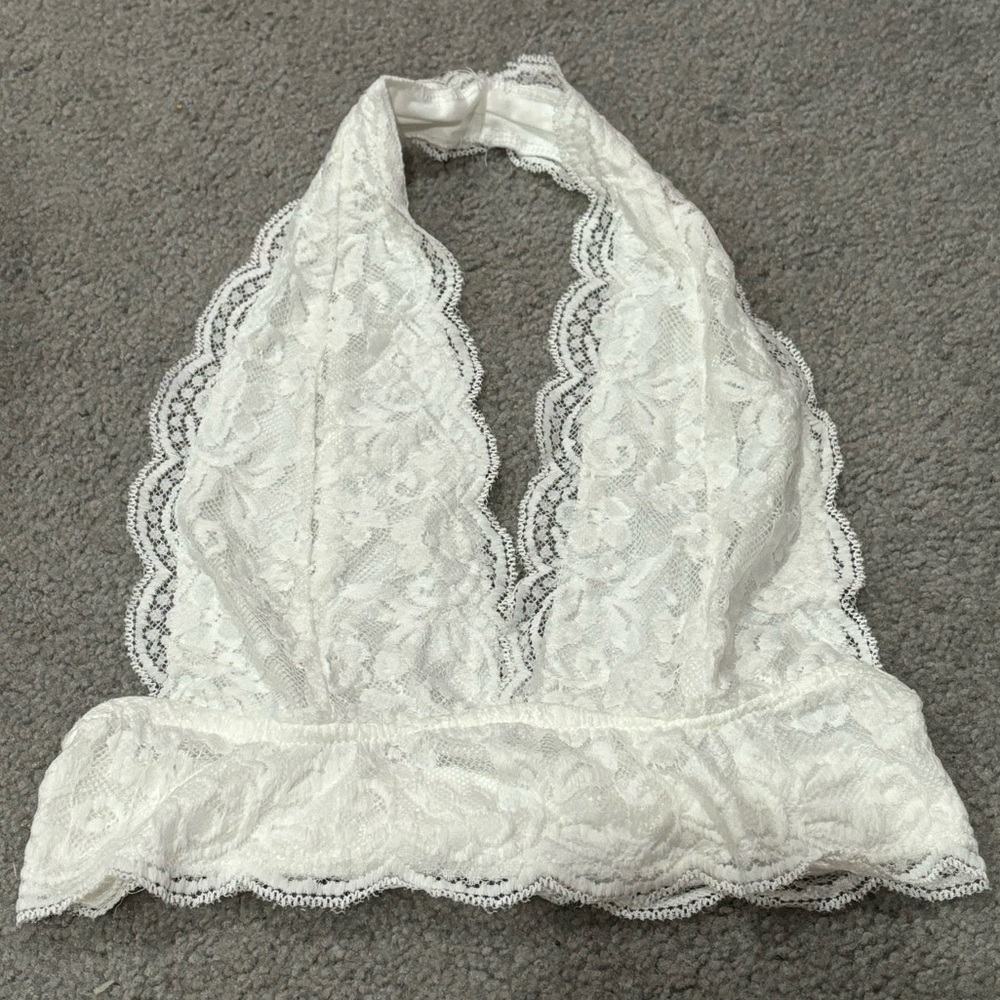SHEIN Women’s Lace Lingerie Bralette Bra - white, size S